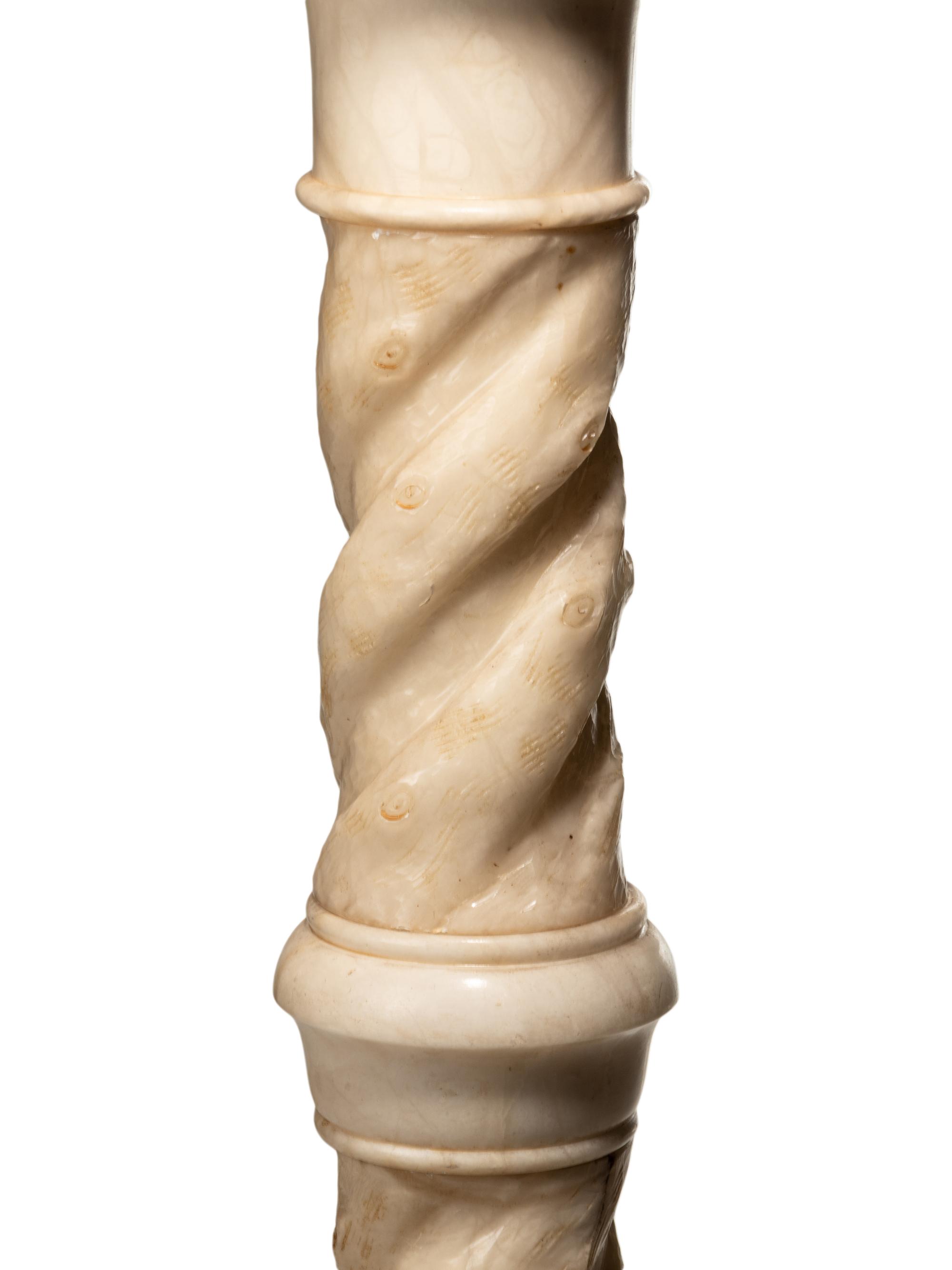 A Continental Carved Marble Pedestal