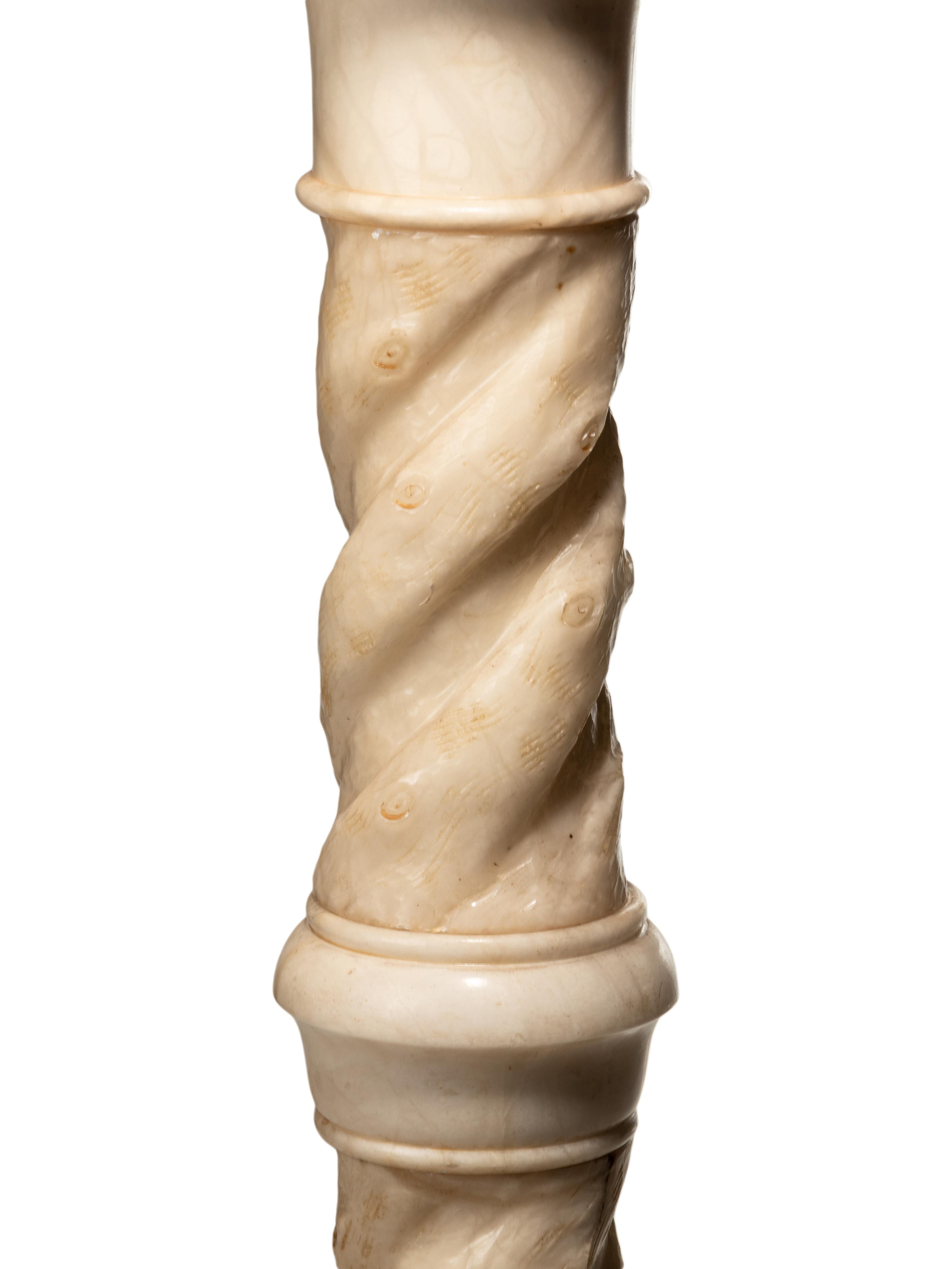 A Continental Carved Marble Pedestal