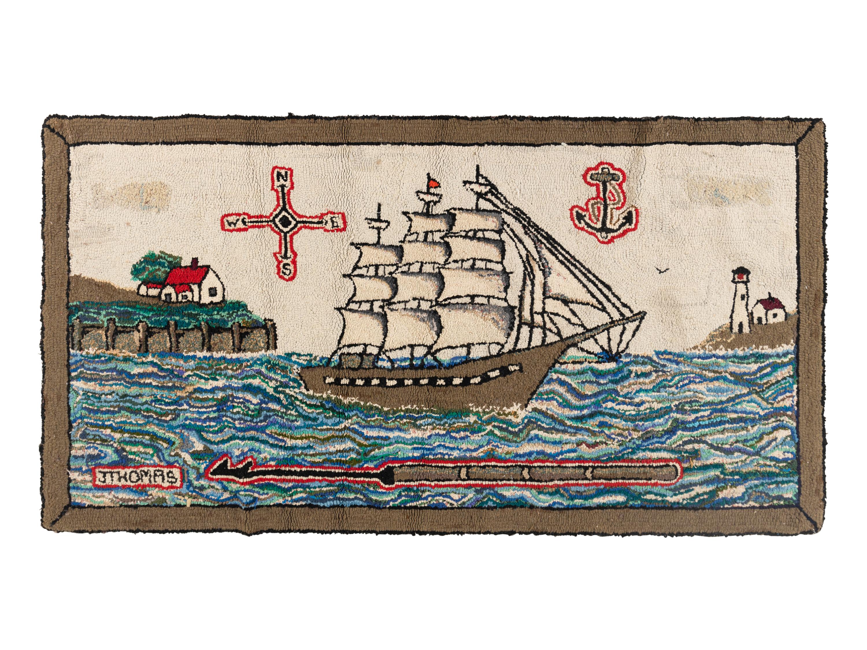 A Whaling Hooked Rug
