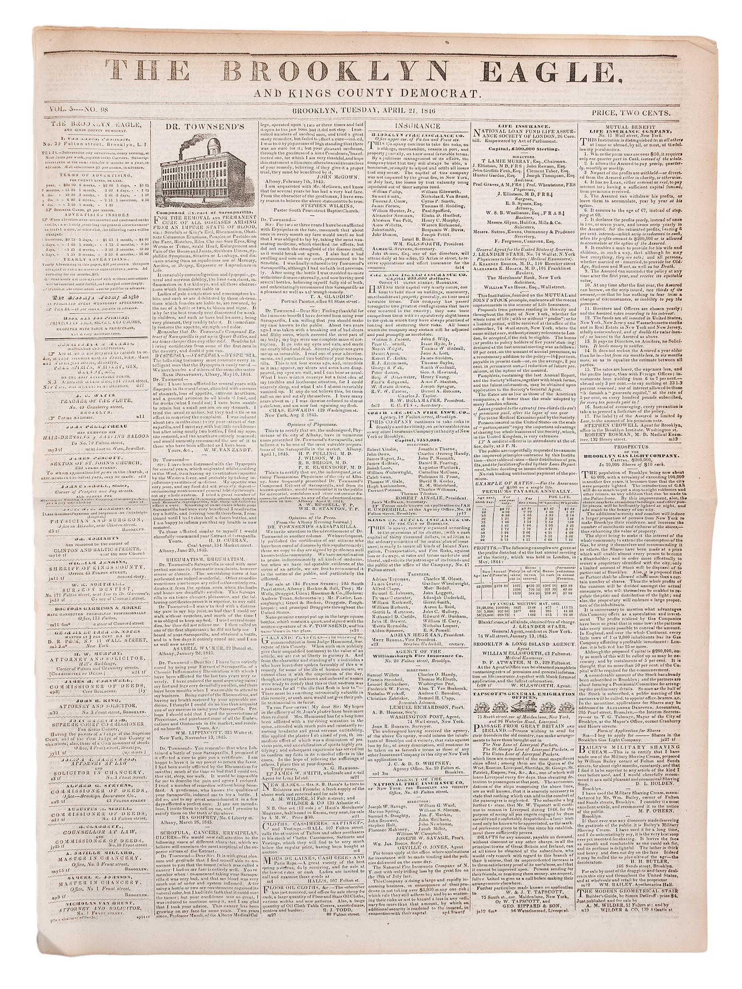 [PERIODICALS]. A group of 13 nineteenth-century newspapers and publications, including The Emancipator and the Catholic newspaper of the Yankton Sioux.