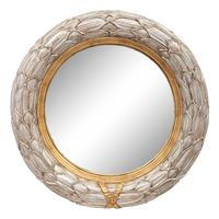 A Pair of Silvered and Parcel Gilt Convex Mirrors