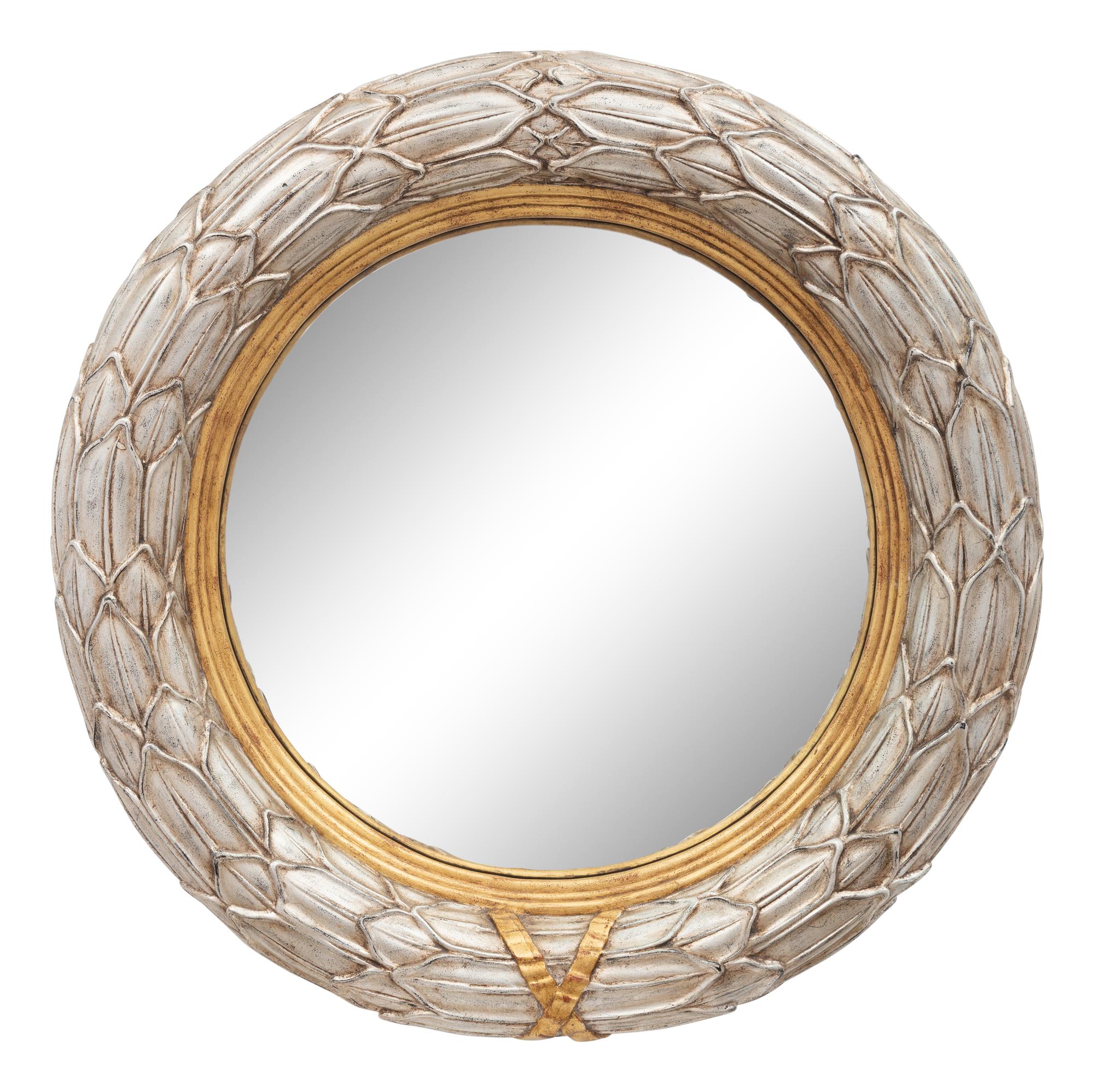 A Pair of Silvered and Parcel Gilt Convex Mirrors