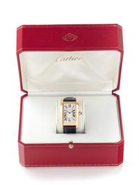 CARTIER, REF. 1735/1 18K YELLOW GOLD 'TANK AMERICAINE' WATCH