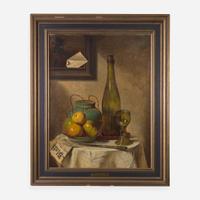 Charles Meer Webb (British, 1830–1895) Still Life with Newspaper, Letter and Apples