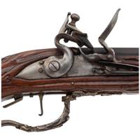 Contemporary Flintlock Jaeger Rifle with Boar Hunting Motifs by John B. Derrick (American, b.1936)