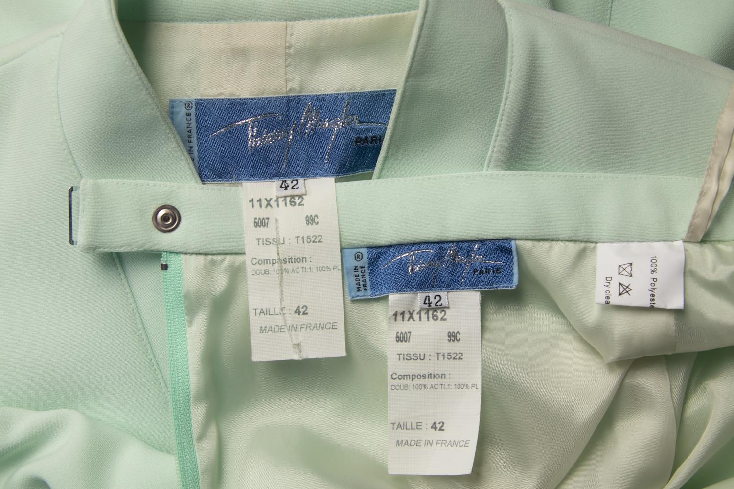 Thierry Mugler Seafoam Green Skirt Suit