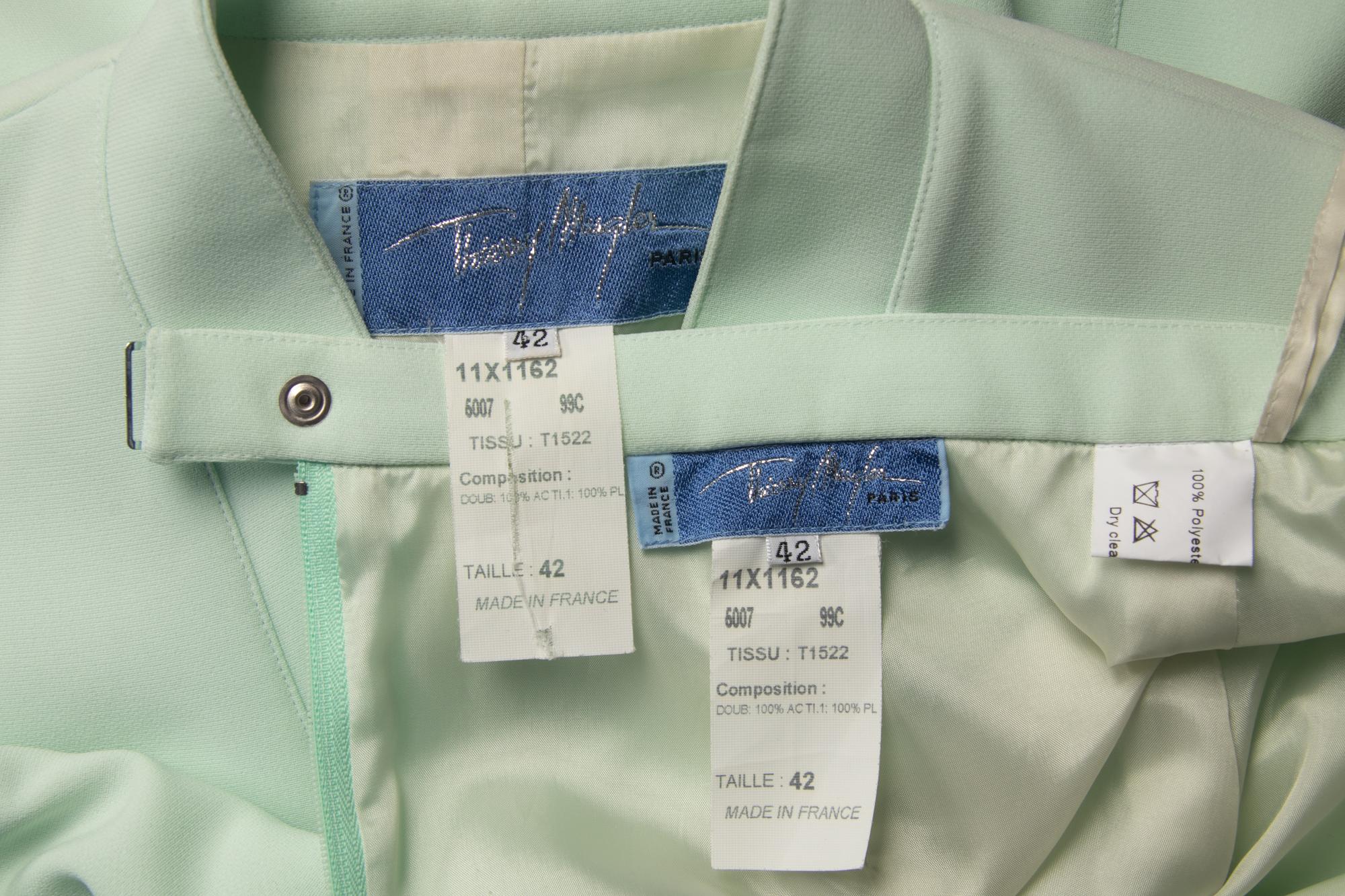 Thierry Mugler Seafoam Green Skirt Suit
