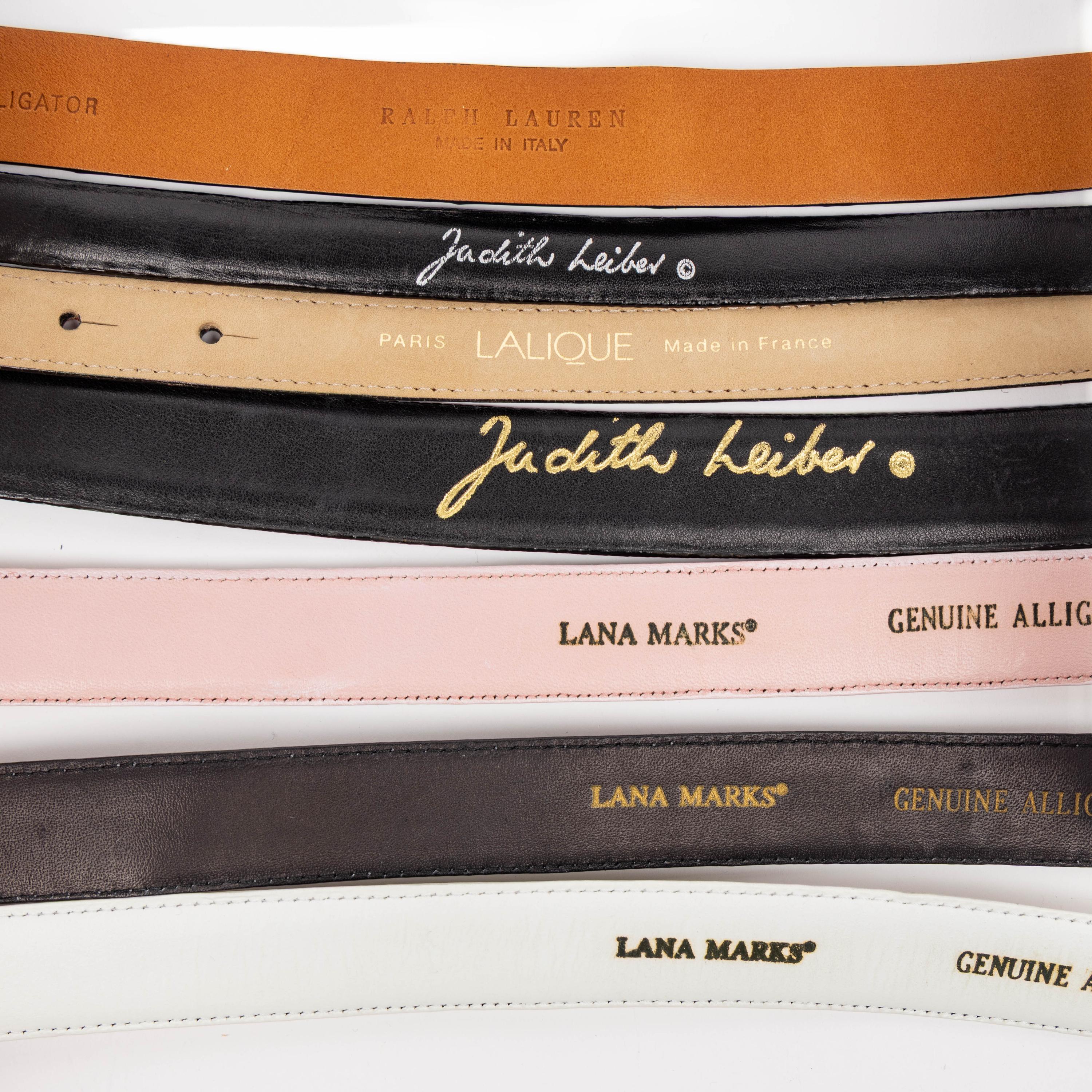 Group of Ten Designer Belts, Including Judith Leiber & Lalique