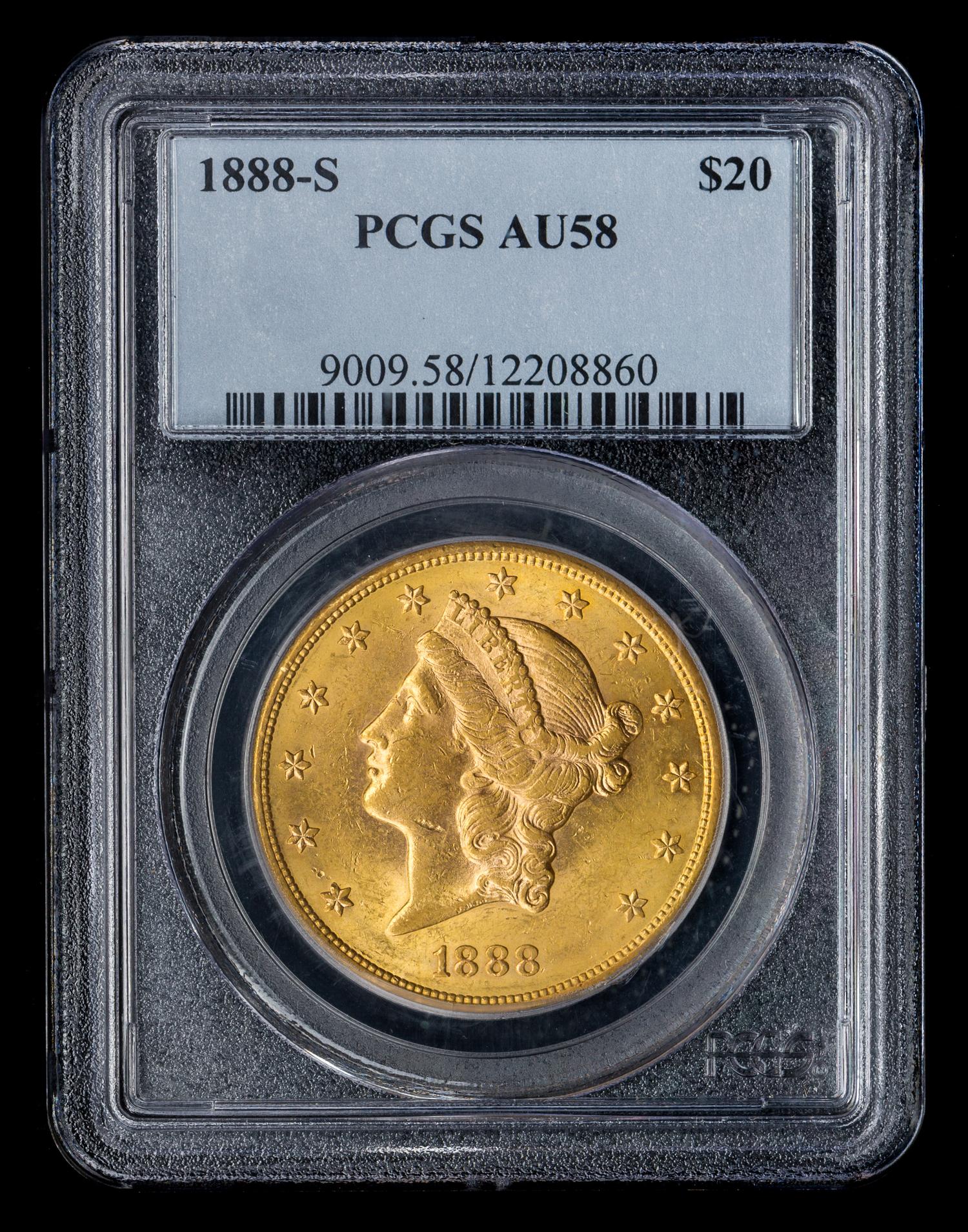 A United States 1888-S Liberty Head $20 Gold Coin