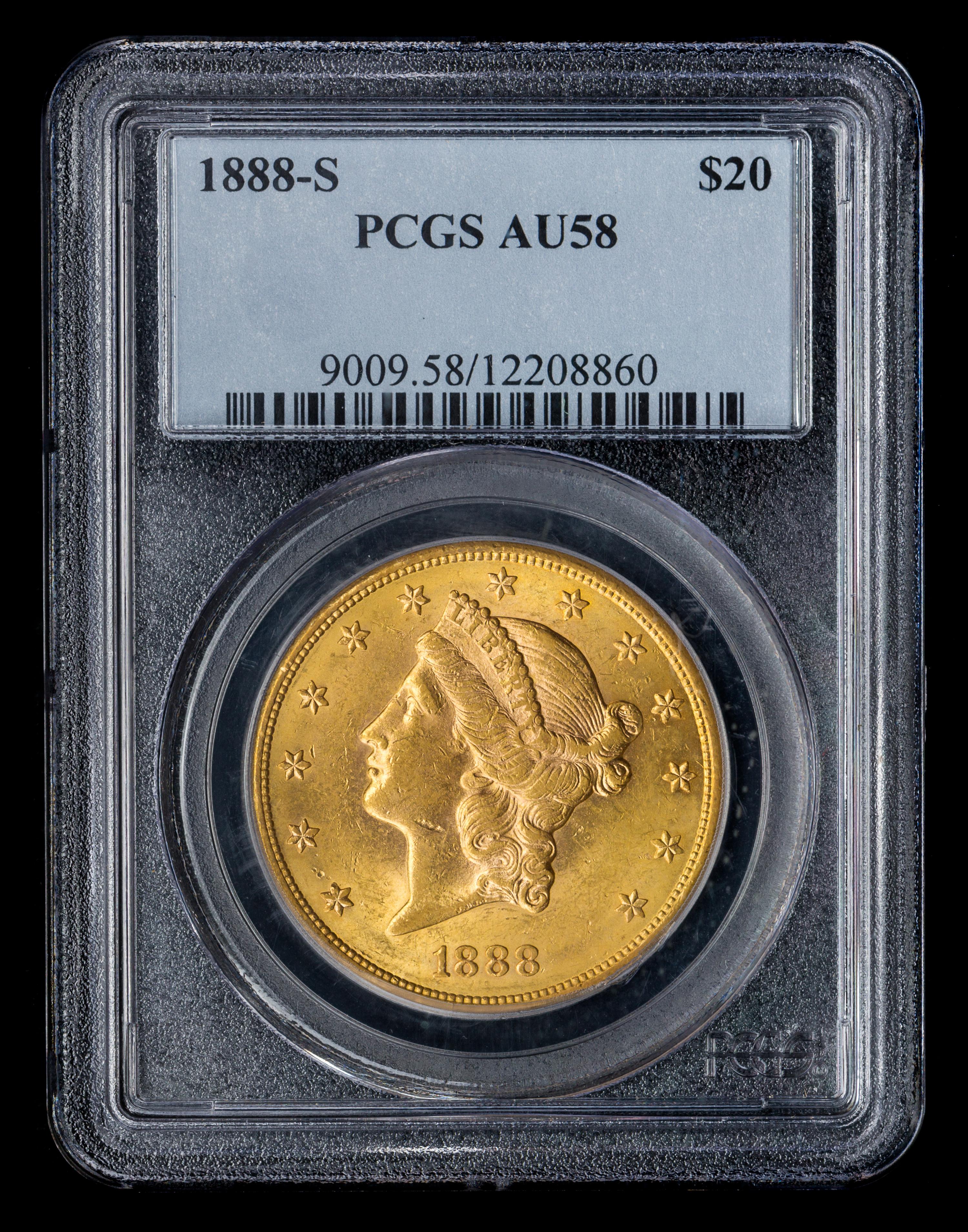 A United States 1888-S Liberty Head $20 Gold Coin