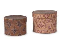 Two Paint Decorated Wallpaper Boxes