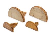 Two Pairs of Painted and Gilt Wood Wall Brackets