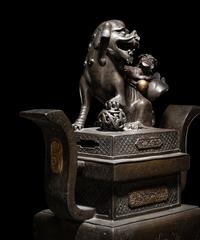 A Chinese Bronze 'Lion' Incense Burner