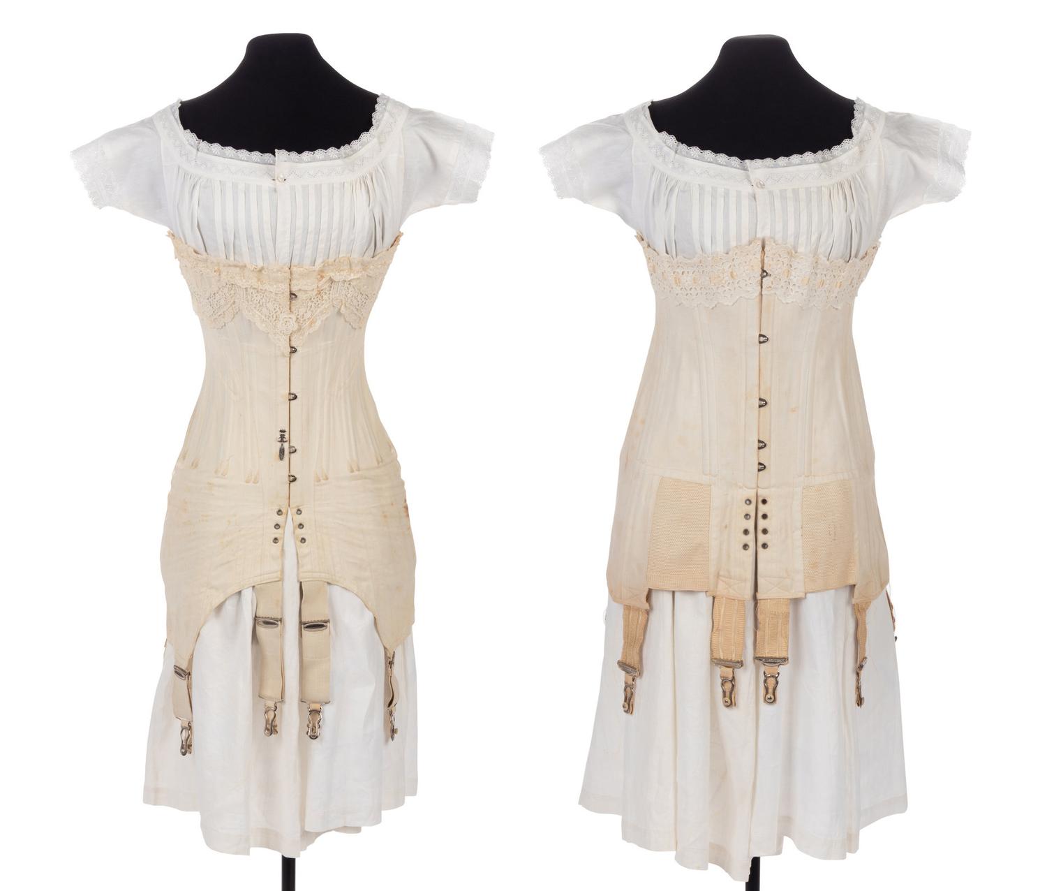 Two Long-Line Corsets, 1900-1910