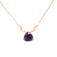 AMETHYST, DIAMOND, AND YELLOW GOLD NECKLACE