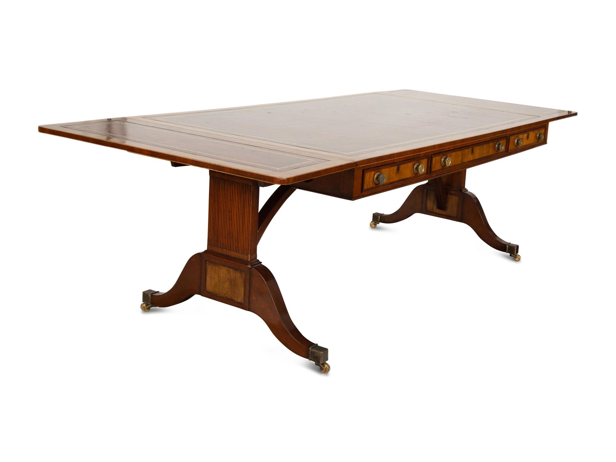 A William IV Style Walnut Library Table