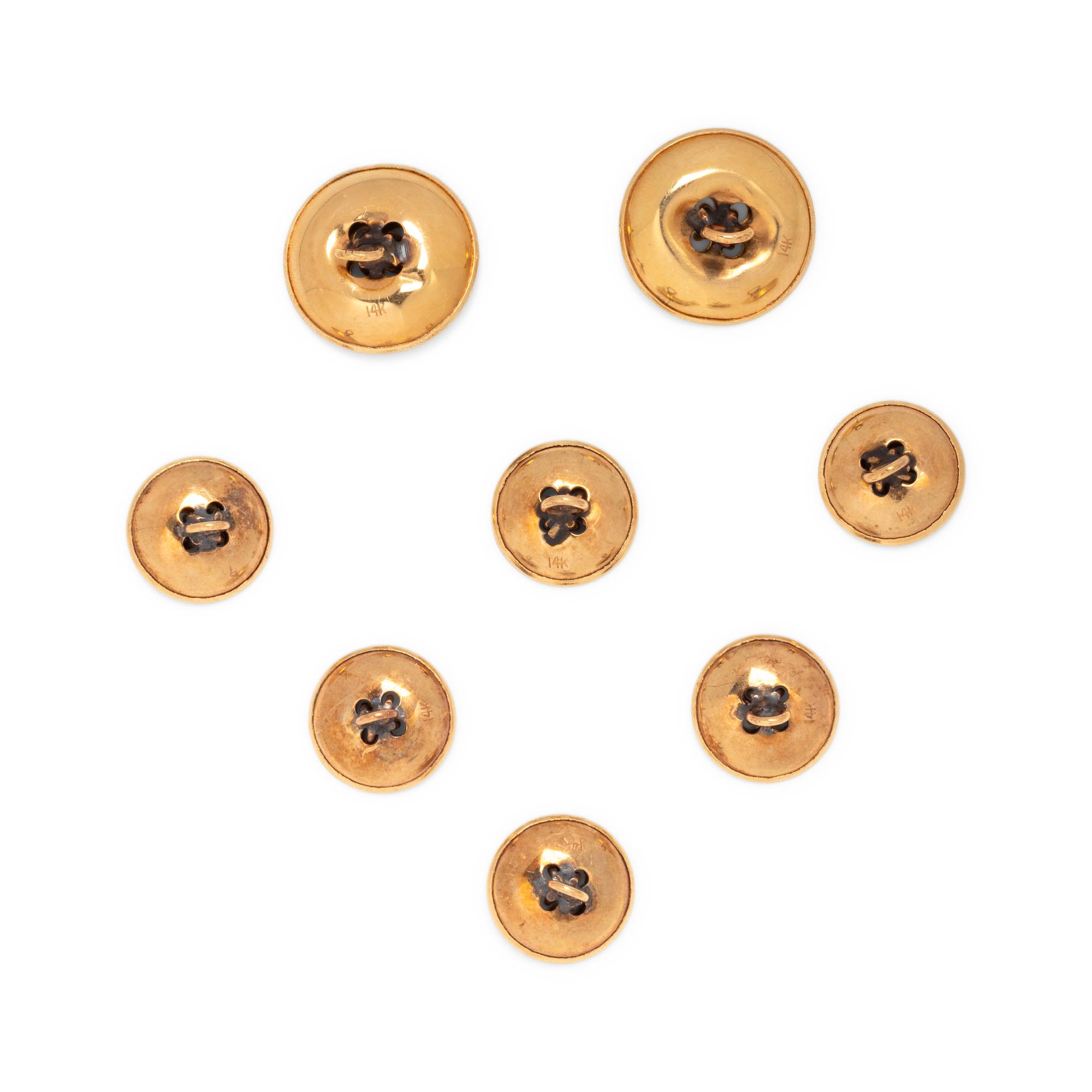 YELLOW GOLD TUXEDO BUTTON SET