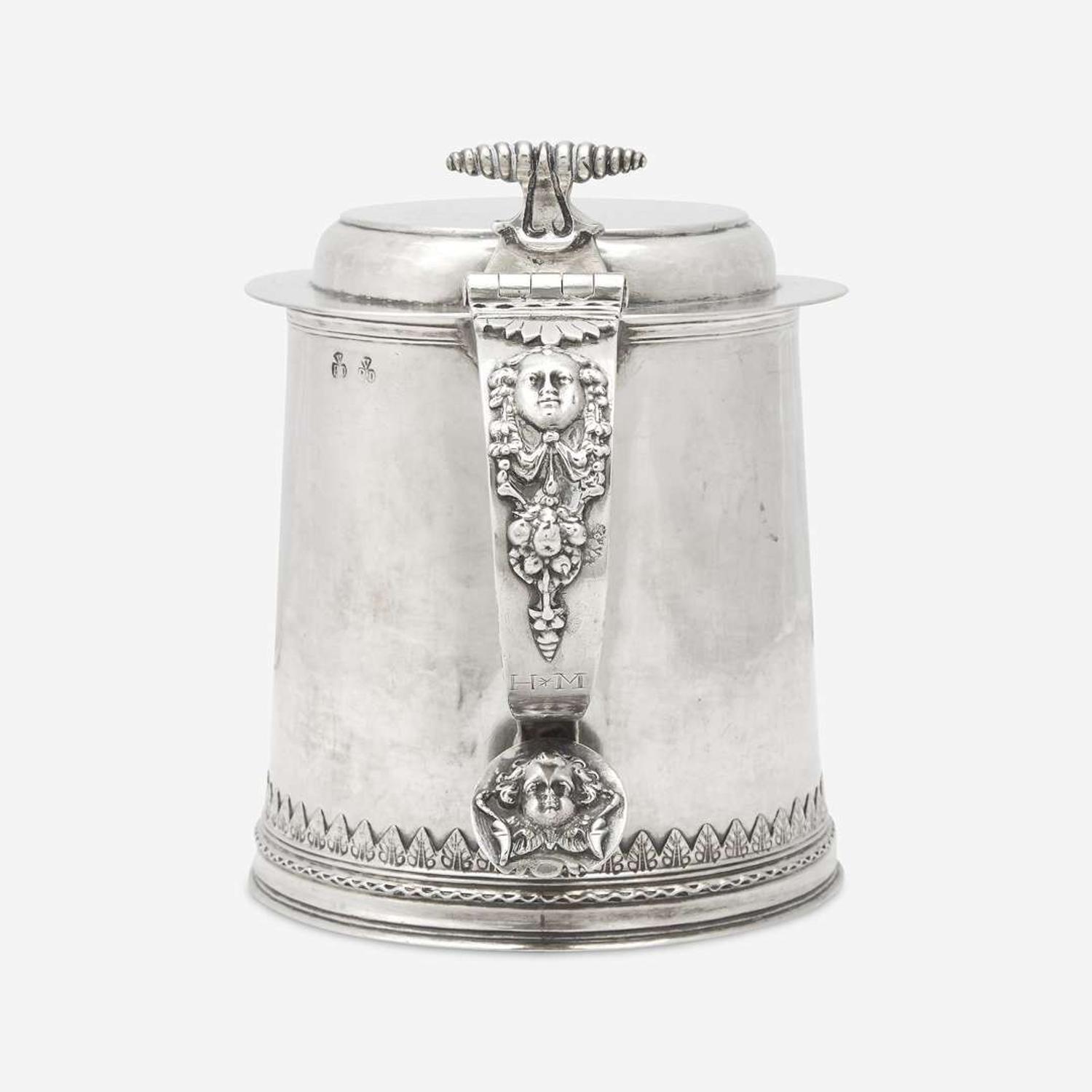 A silver covered tankard Peter Van Dyck (1684-1750), New York, NY, circa 1720