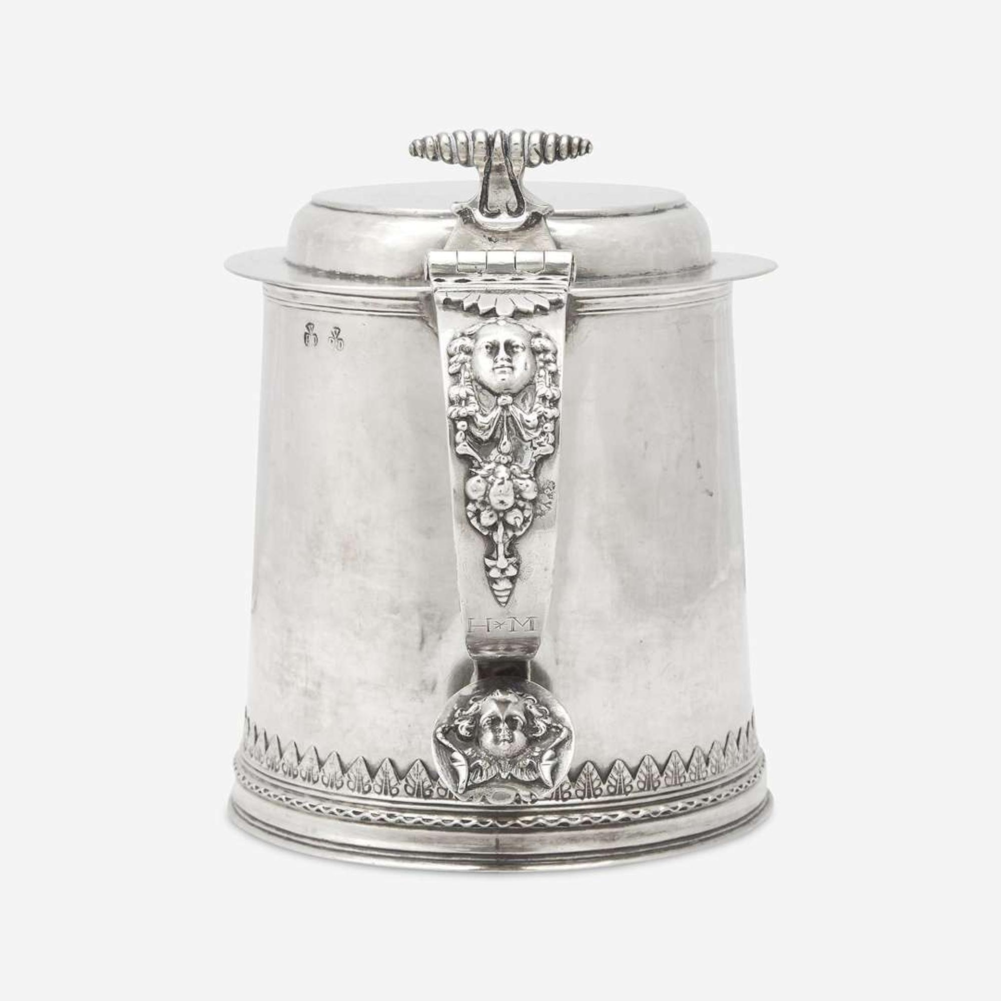 A silver covered tankard Peter Van Dyck (1684-1750), New York, NY, circa 1720