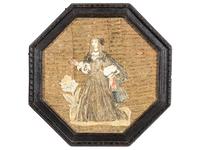 An English Corn Diorama and a Mixed Media Needlework Portrait