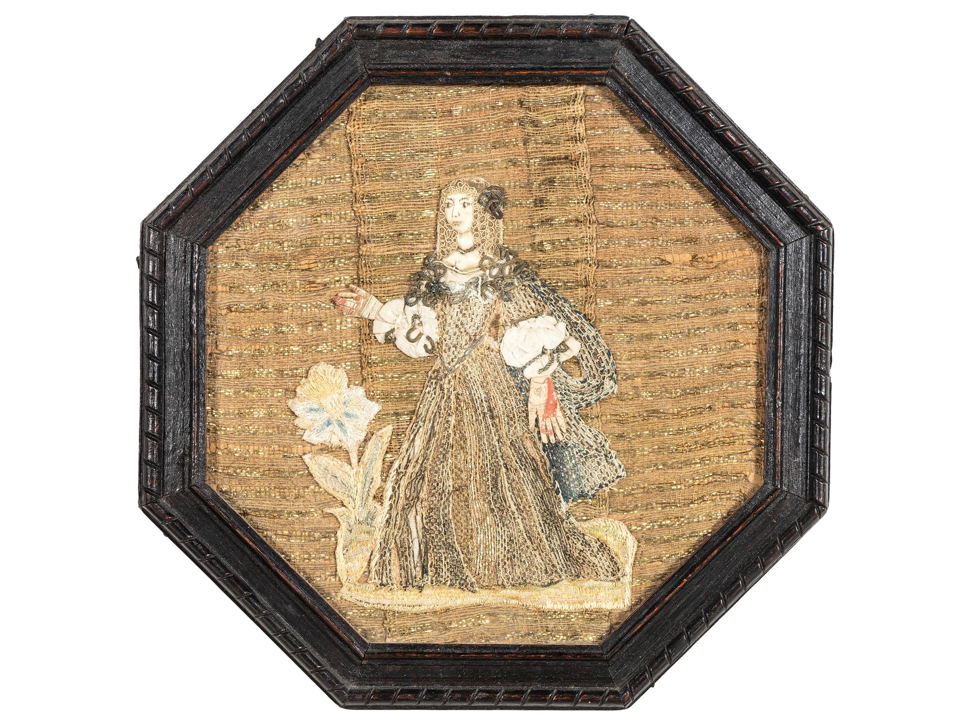 An English Corn Diorama and a Mixed Media Needlework Portrait