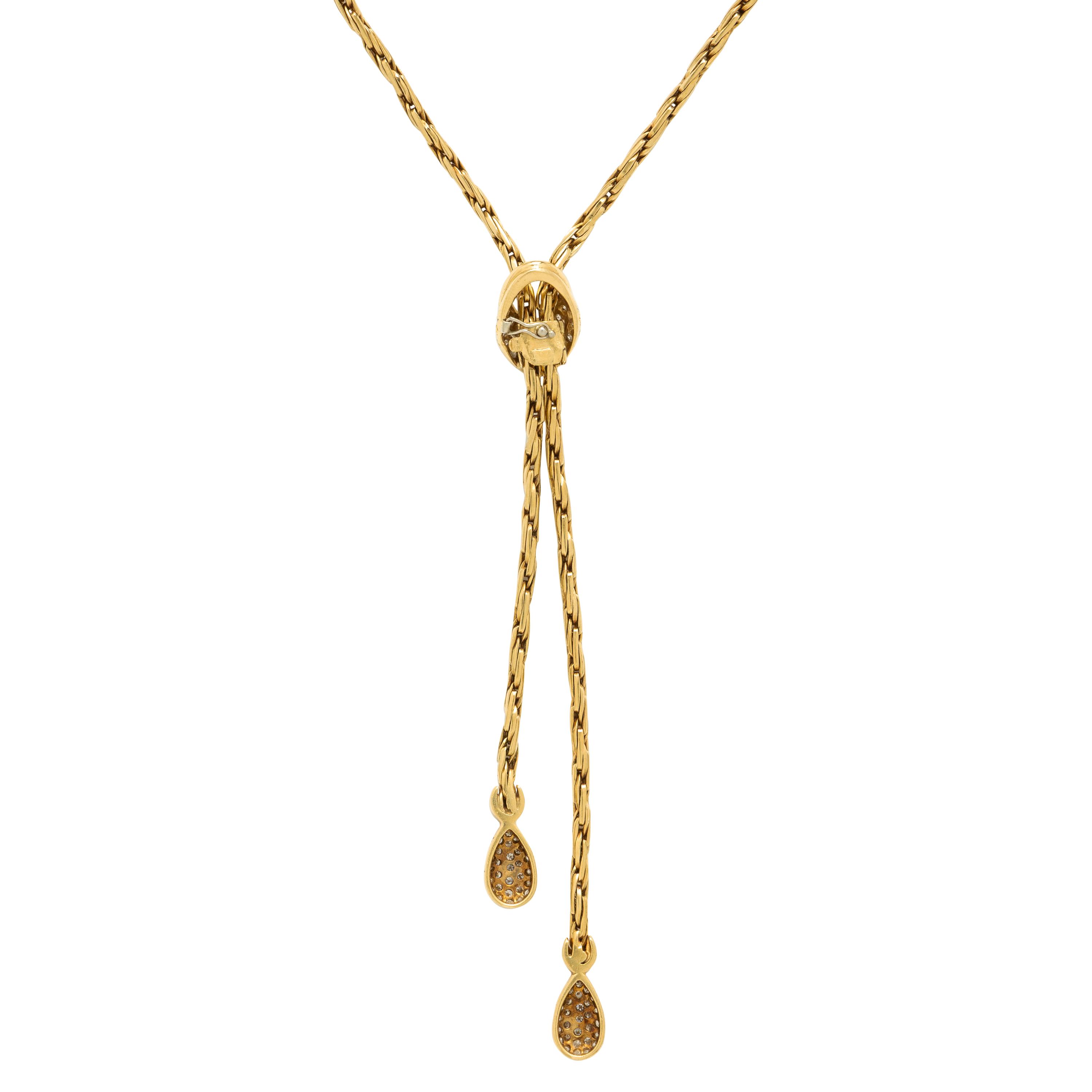 Yellow Gold and Diamond Slide Lariat Necklace