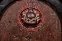 A Japanese Ebonized Cased Lantern Clock with Gourd-Form Weight