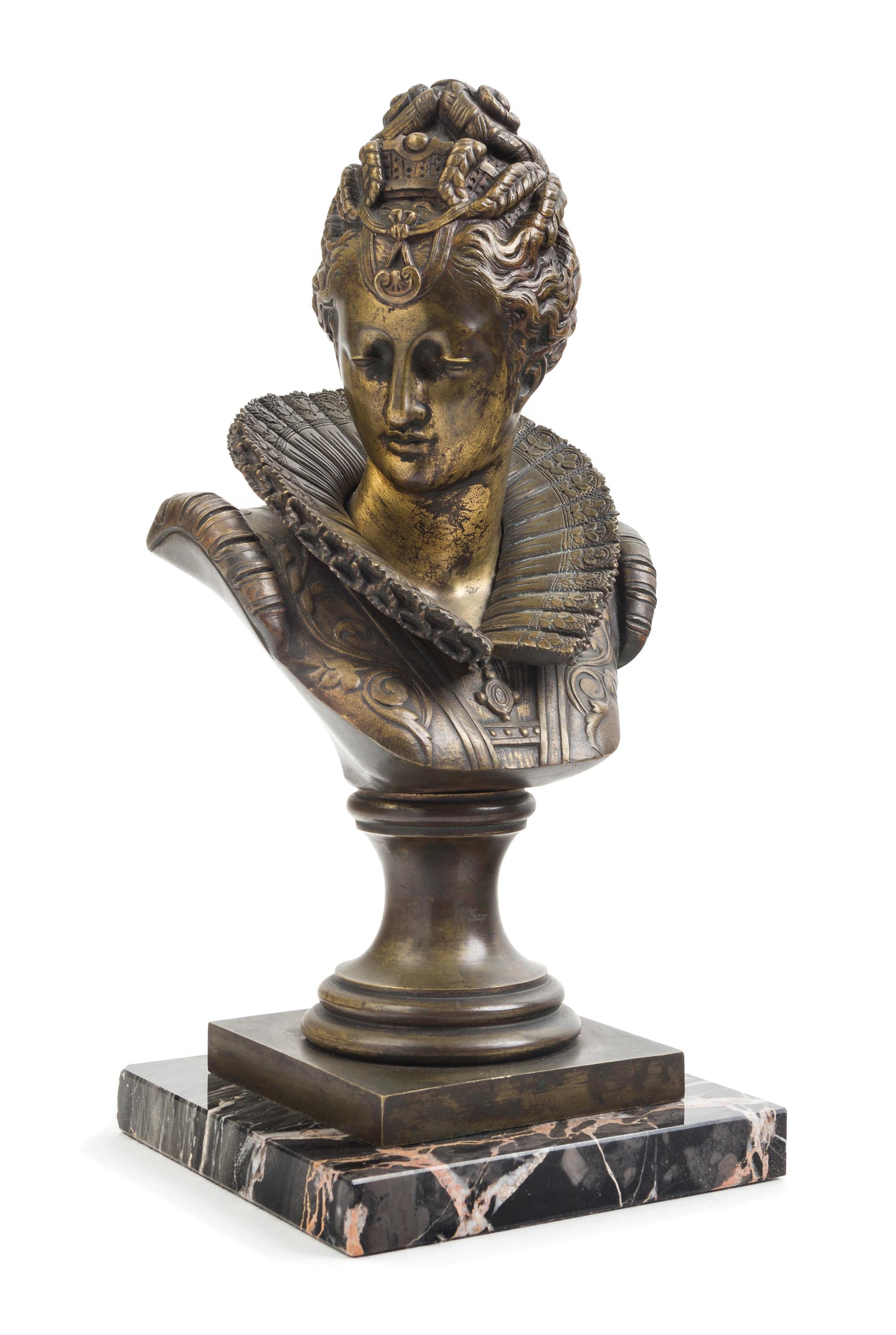 A Continental Gilt Bronze Bust Height overall 13 inches. — 19TH CENTURY
