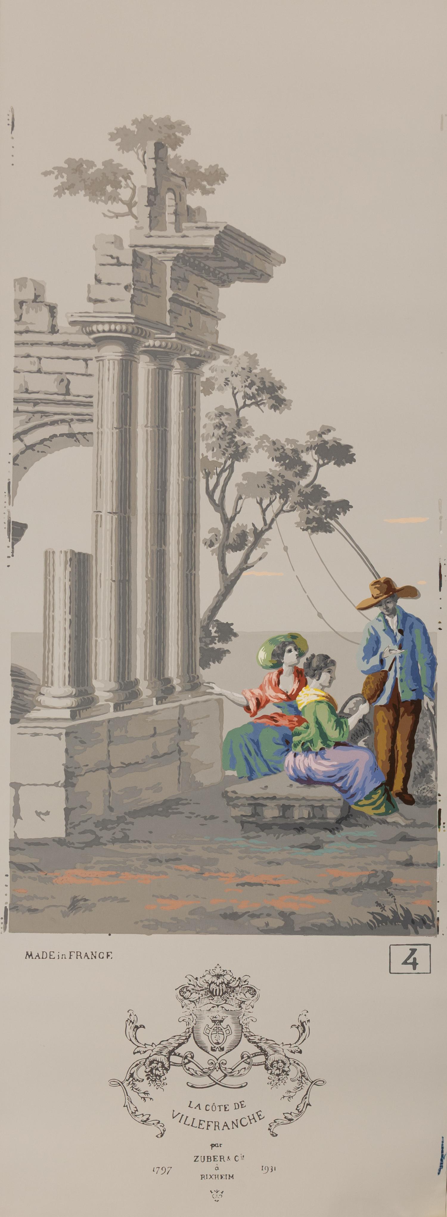 A Complete Set of Fourteen Zuber et Cie. La Cote de Villefranche Wallpaper Panels
