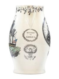 A Liverpool Creamware 'John Adams' Pitcher