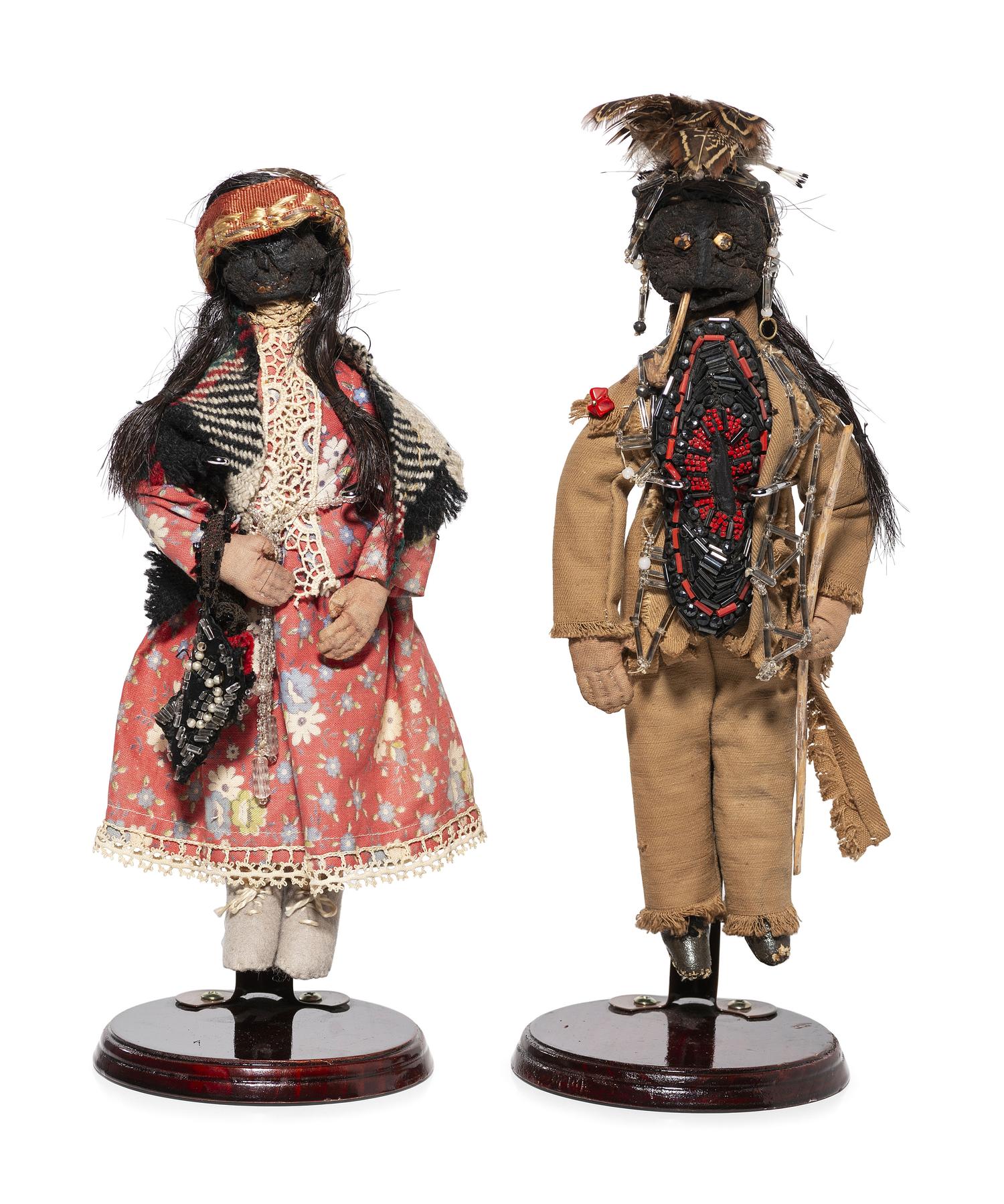 Pair of Applehead Dolls