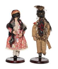 Pair of Applehead Dolls