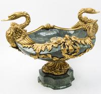 An Empire Style Marble Veneered and Gilt Composition Centerpiece Bowl Height 19 1/2 x width 26 inches. — LATE 20TH CENTURY