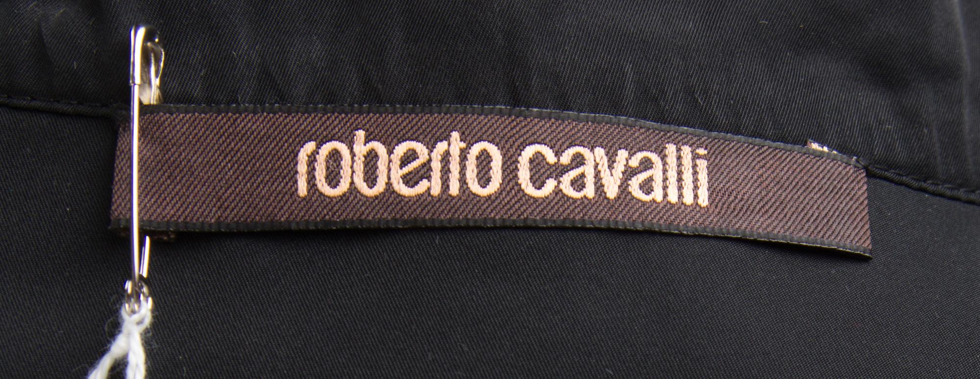 A Roberto Cavalli Black Pleated Blouse, Size 38.