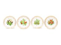 Four Royal Copenhagen Porcelain Fruit Plates