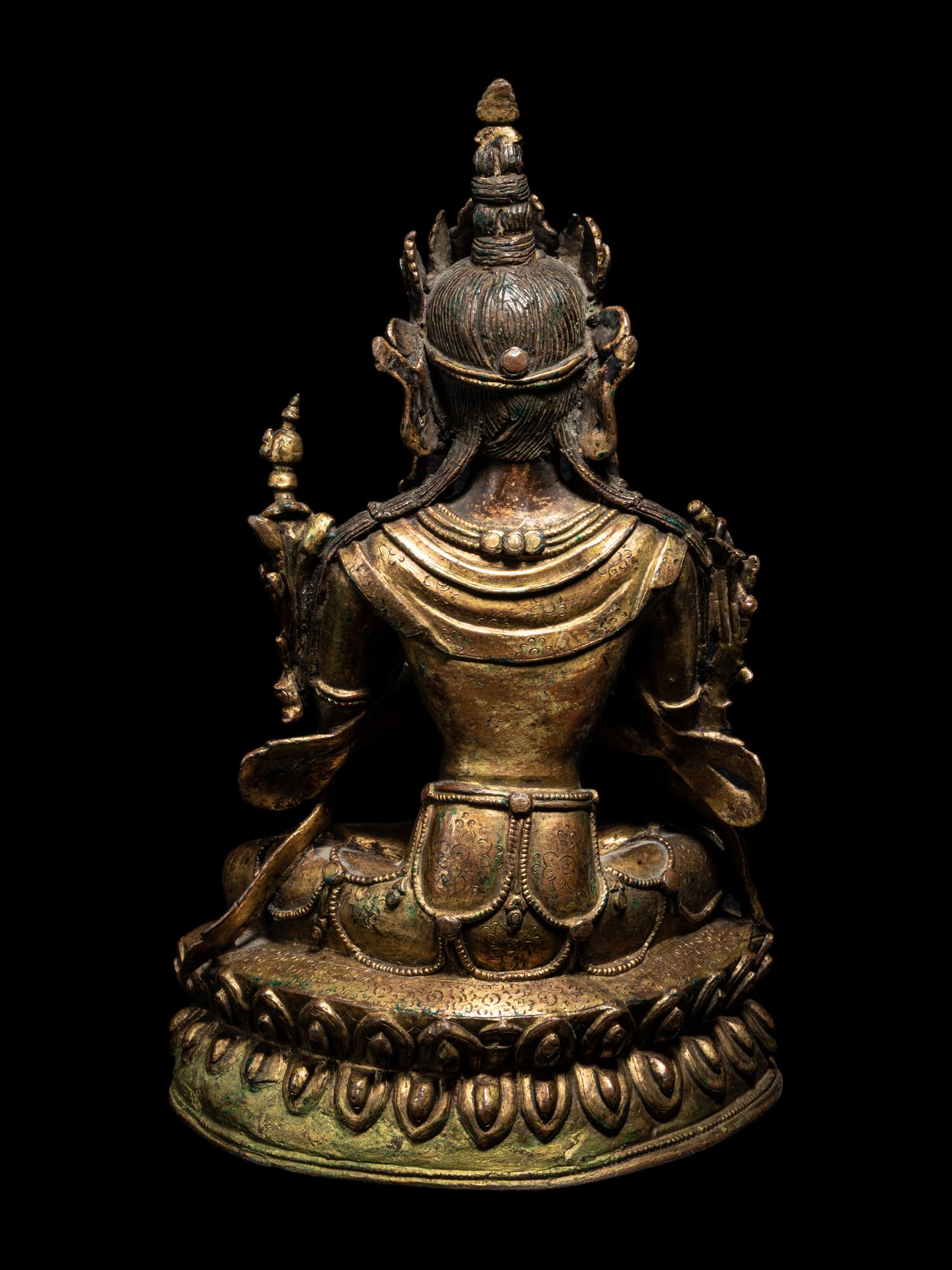 A Tibetan Gilt Bronze Seated Figure of Maitreya