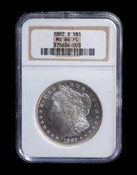 A United States 1882-S Morgan Silver Dollar