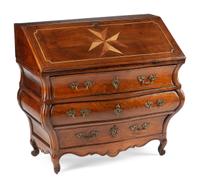 A Louis XV Provincial Slant-Front Bombe Desk