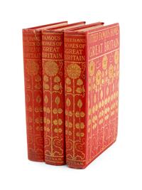 Malan, Alfred Henry, G. P. Putnam's & Sons, Famous Homes of Great Britain, Other Famous Homes of Great Britain, and More Famous Homes of Great Britain; red gilt stamped cloth, Royal 8vo. 3 Volumes.