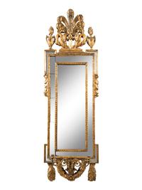An Italian Giltwood Two-Light Girandole Mirror