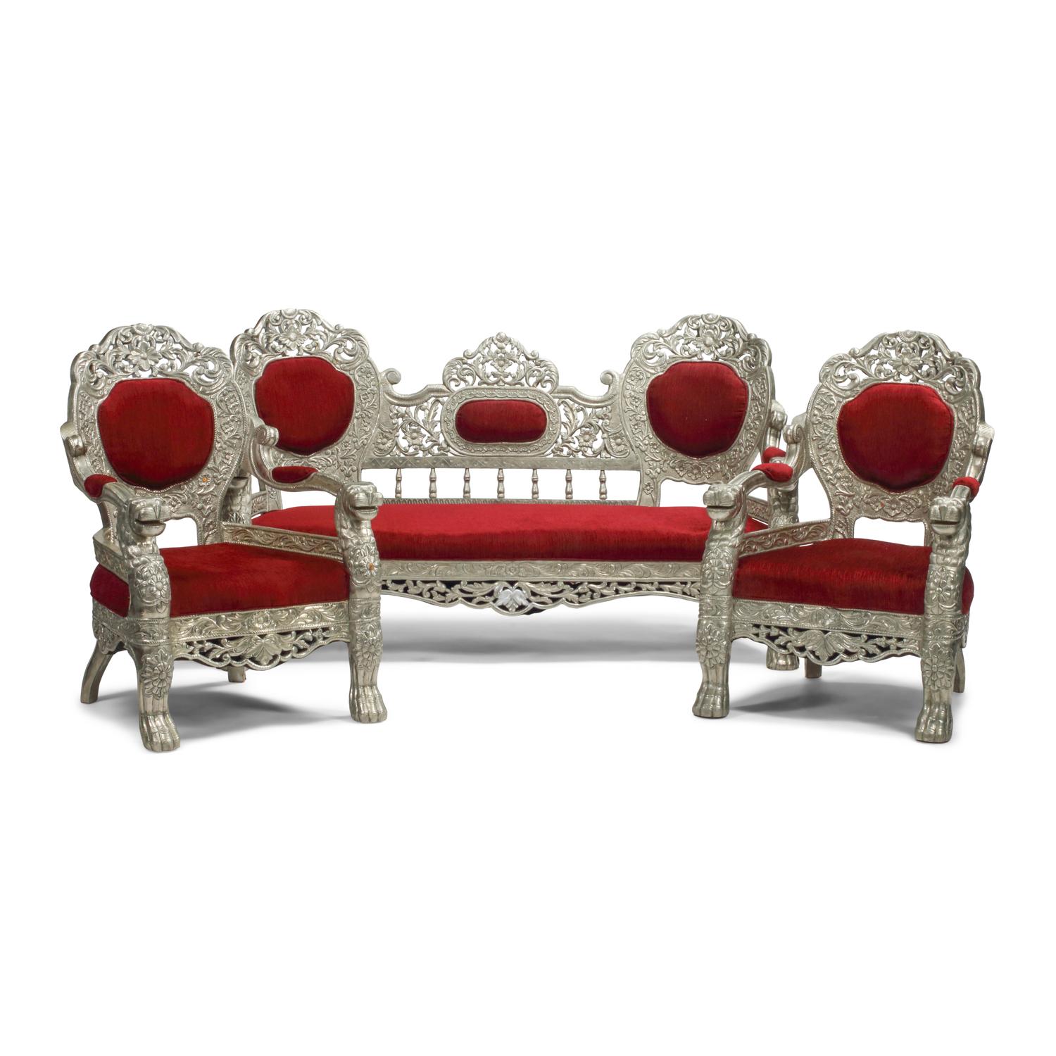 An Anglo-Colonial Style Metal-Clad Seating Suite