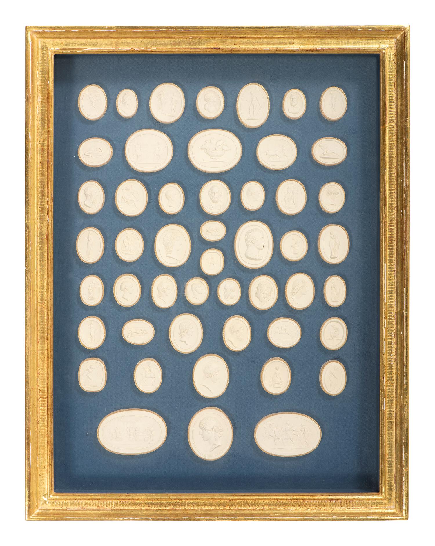 Seven Framed Groups of Grand Tour Plaster Intaglios