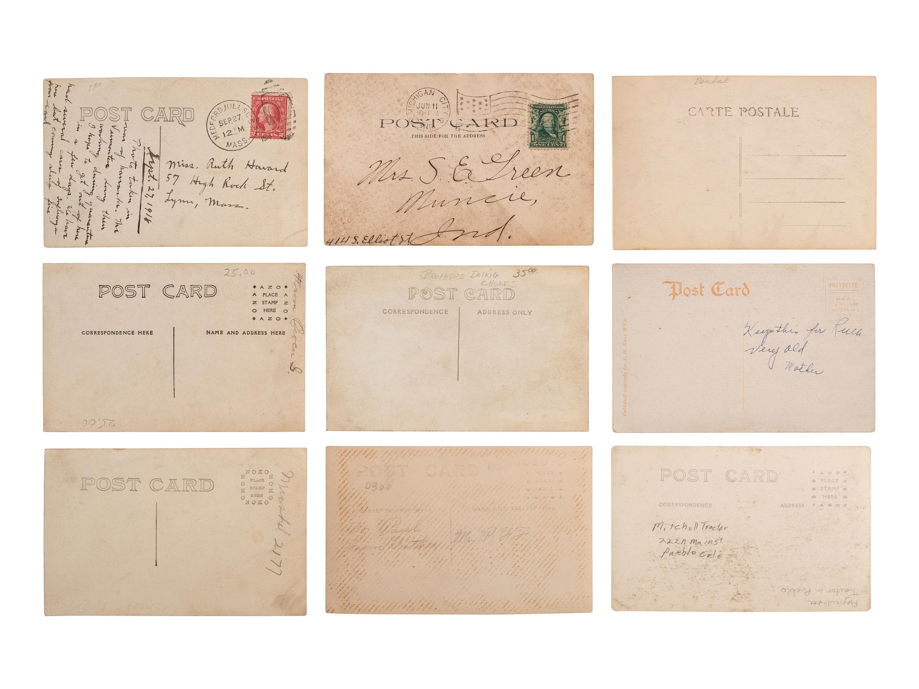[EARLY PHOTOGRAPHY]. A group of 34 occupational real photo postcards, incl. artists, lecturers, lumberjacks, farmers, female telephone operators, factory workers, and other laborers.