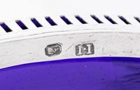 An Irish George III Silver Cobalt Glass-Lined Covered Dish
