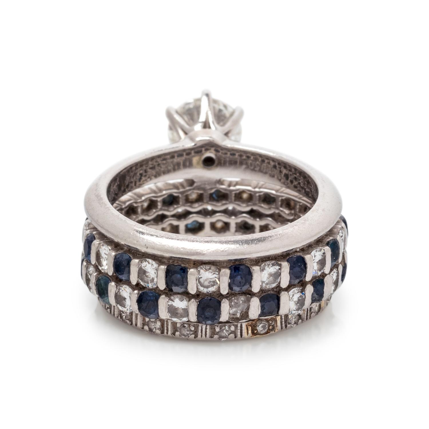TIFFANY & CO., DIAMOND RING AND ATTACHED BANDS