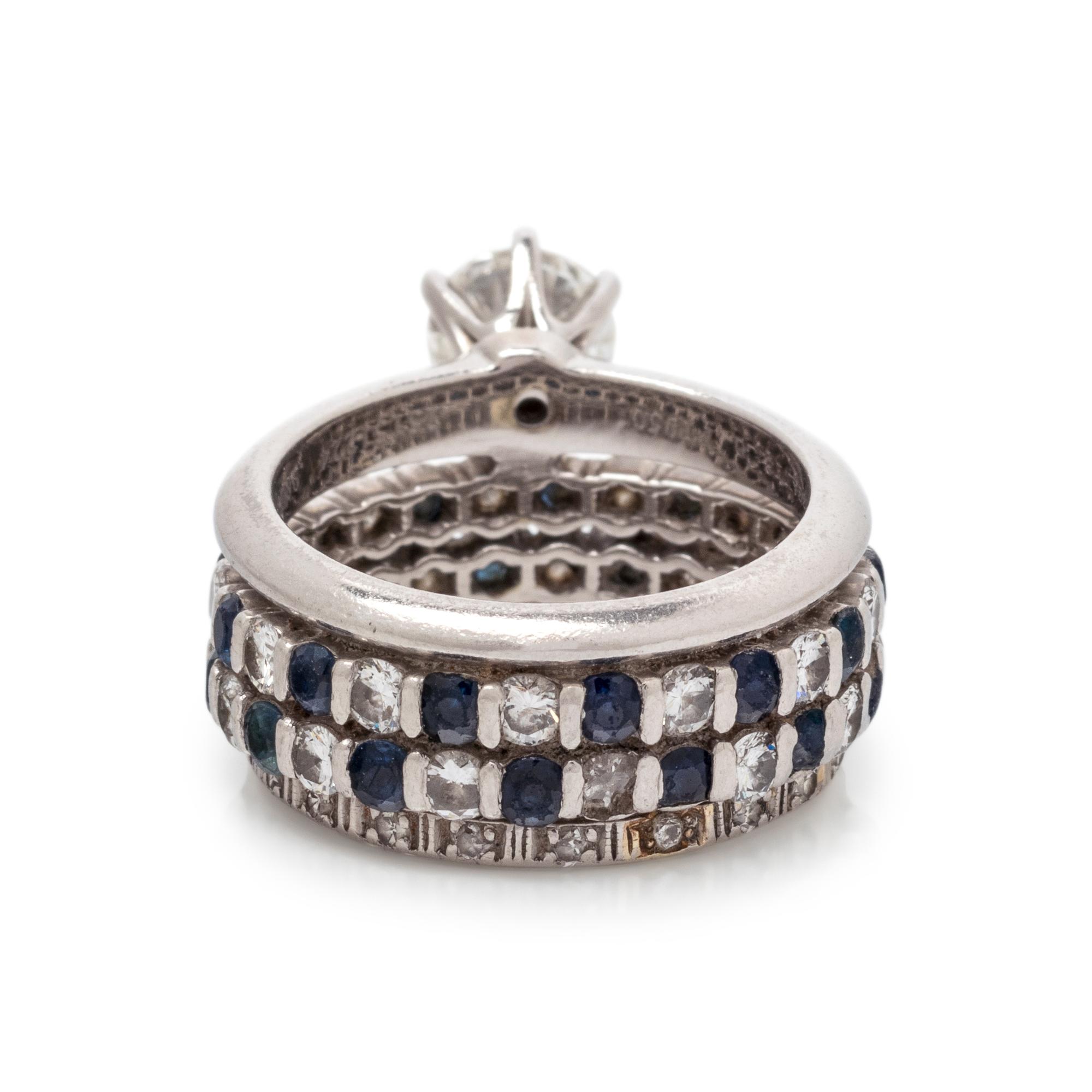TIFFANY & CO., DIAMOND RING AND ATTACHED BANDS