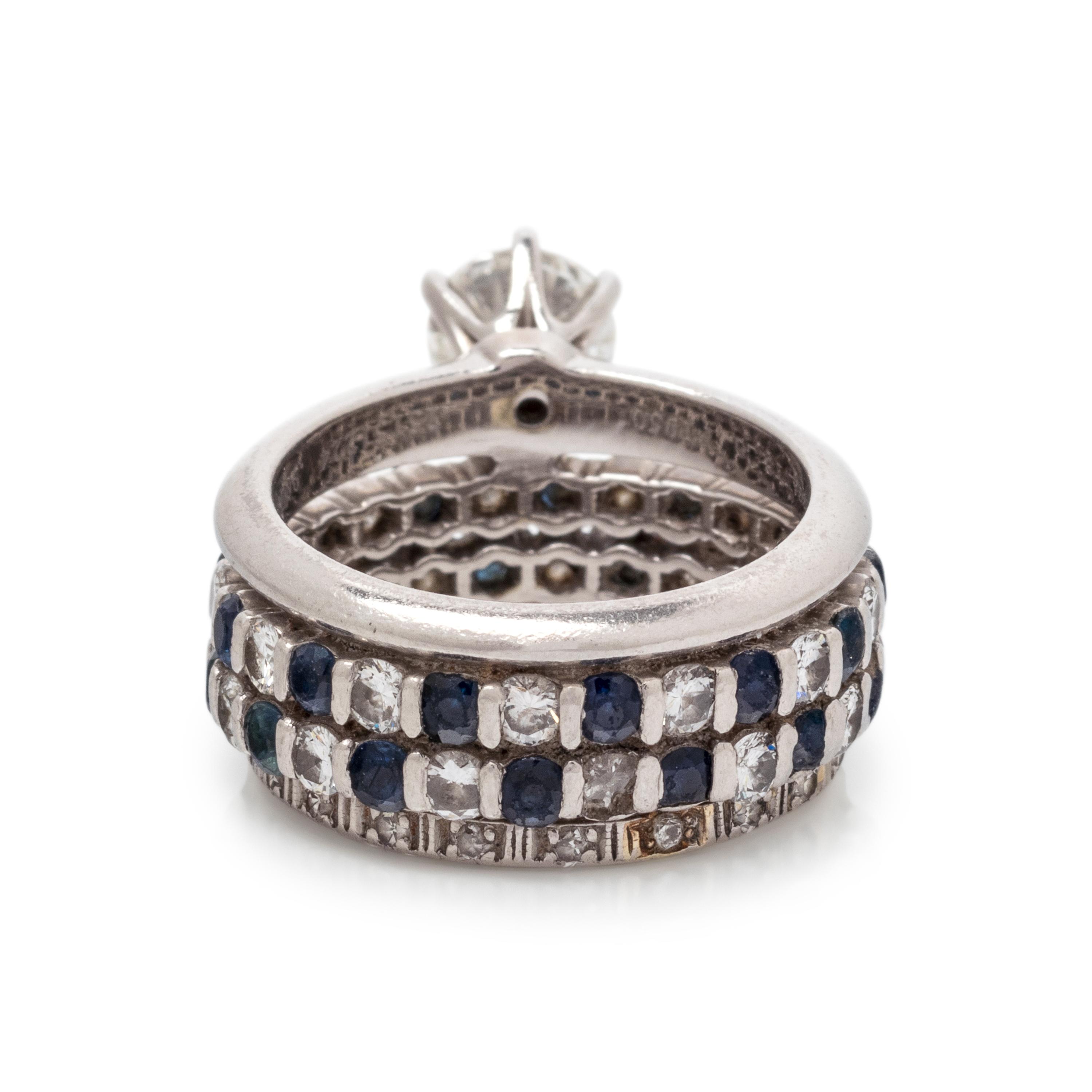 TIFFANY & CO., DIAMOND RING AND ATTACHED BANDS