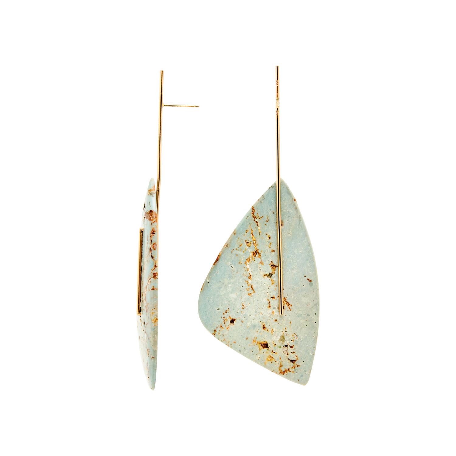 KATHLEEN WHITAKER, TWO PAIRS OF YELLOW GOLD AND GEMSTONE PENDANT EARRINGS