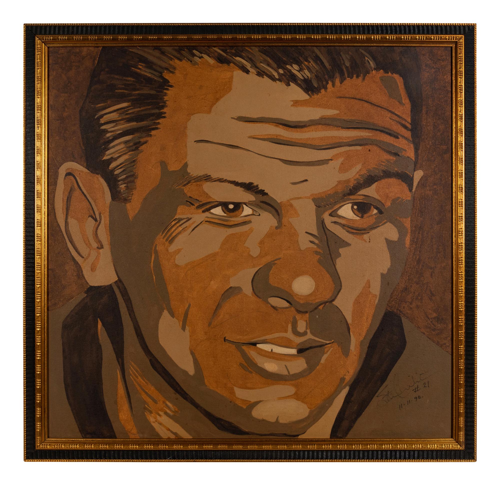 A Stan Mikita Signed Autograph Large Painting Formerly Displayed at Mike Ditka's Restaurant