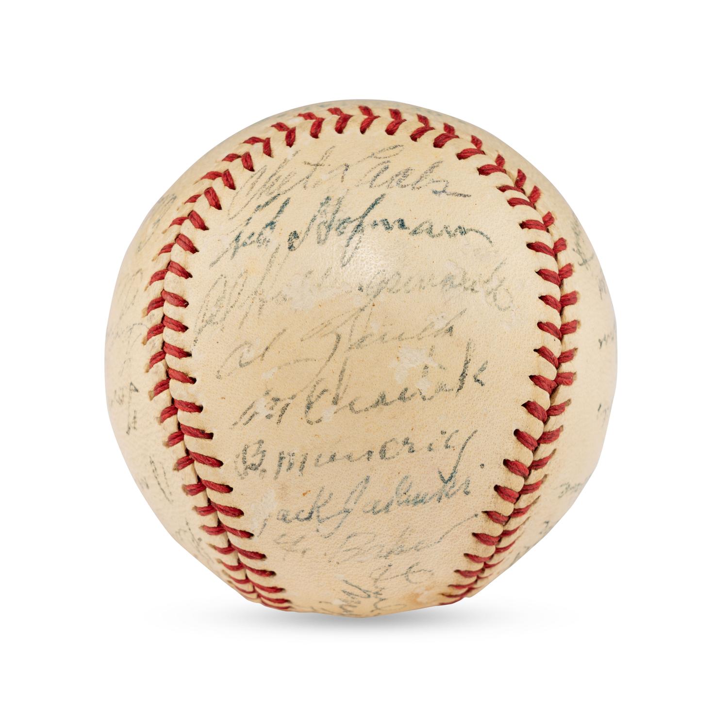 A 1944 St. Louis Browns Team Signed Autograph Baseball Featuring Multiple Hall of Famers (JSA Letter of Authenticity),